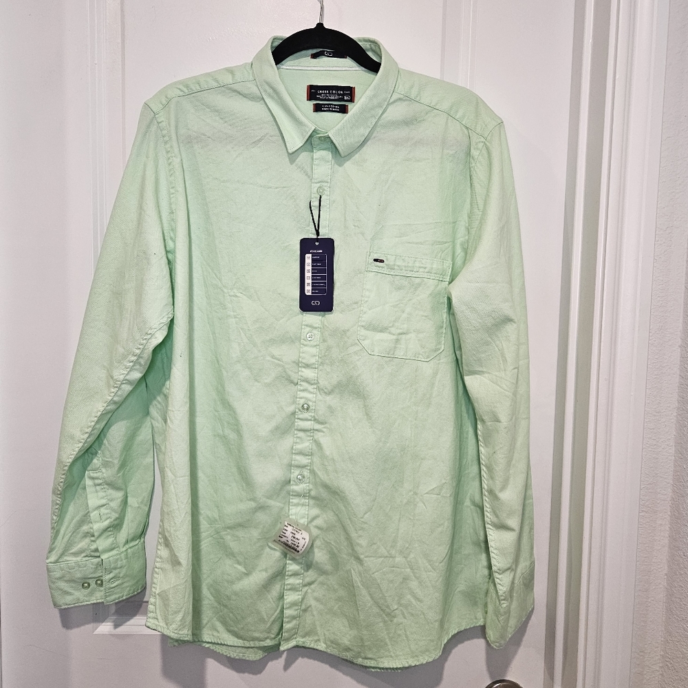NWT Cross Color light green button down size XXL